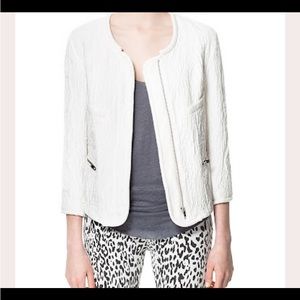 Zara Jacquard  Zip-Up Jacket